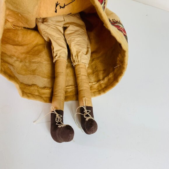 Primitive Christmas Angel Rag Doll Folk Art Handmade Signed VTG Rustic Country - Picture 8 of 16